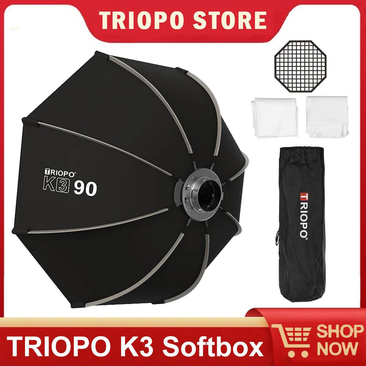 Beauty Dish Softbox - صندوق إضاءة TRIOPO K3 بحجم 55/65