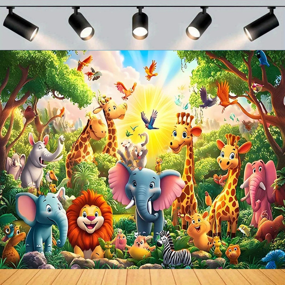Photography Zoo - خلفية ملونة بتصميم حديقة الحيوانات البرية