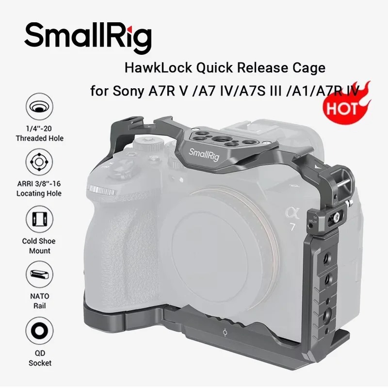 Sony Camera A7 Iv - قفص كاميرا SmallRig 4481 HawkLock سريع