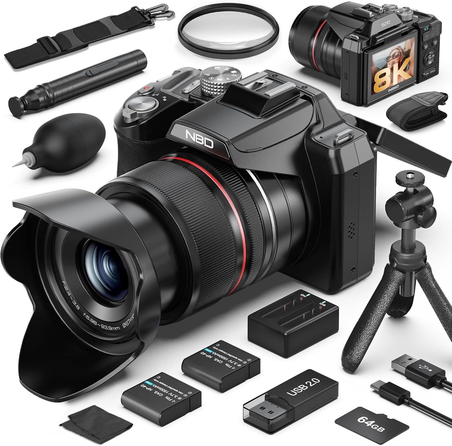 Photography Camera - كاميرا رقمية احترافية بدقة 8K و64