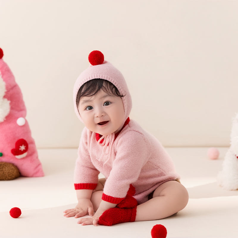 3-4 أشهر طفل لطيف بذلة السروال - مراجعة Photography Outfits وسعره