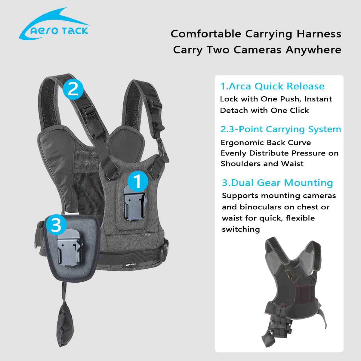 حزام كاميرا Aero Tack G3، حزام - مراجعة Photography Vest وسعره