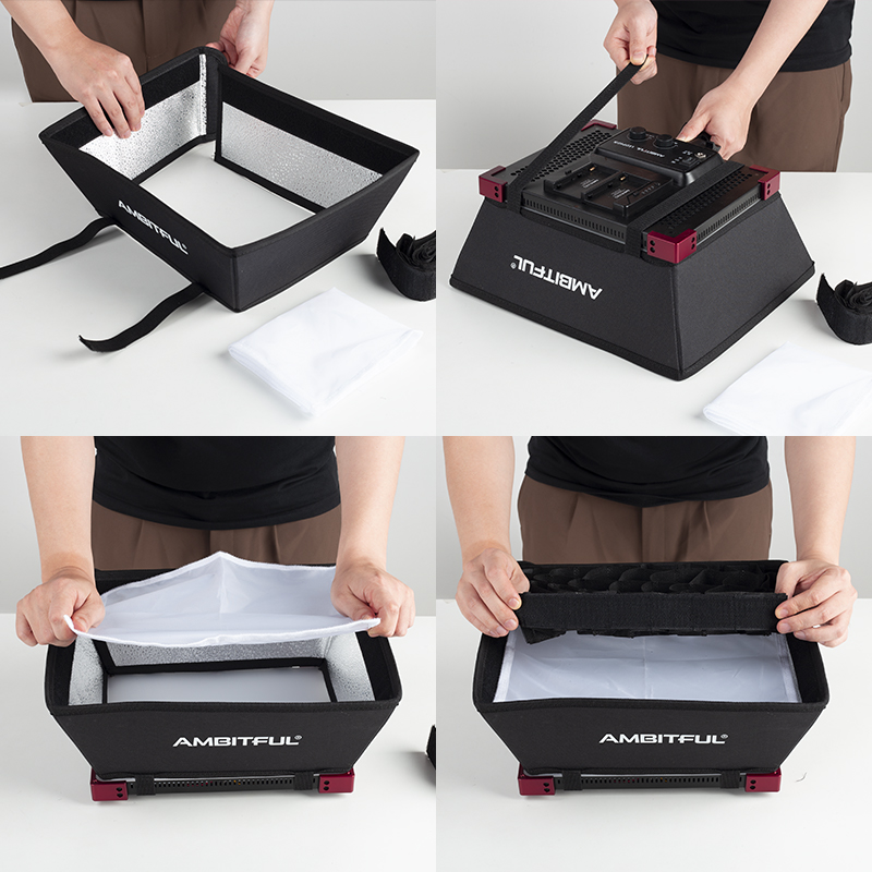 AMBITFUL LEDP60C Softbox المخص - مراجعة Photography Grid وسعره