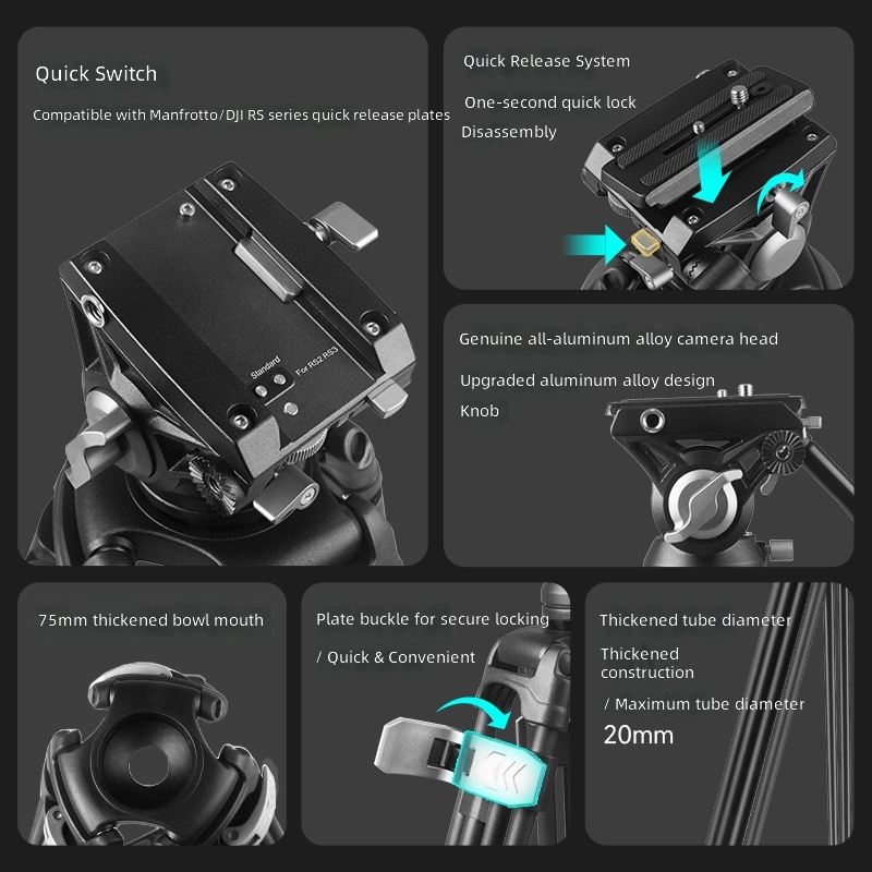 حامل كاميرا تصوير بطول 1.9 متر - مراجعة Photography Camera وسعره