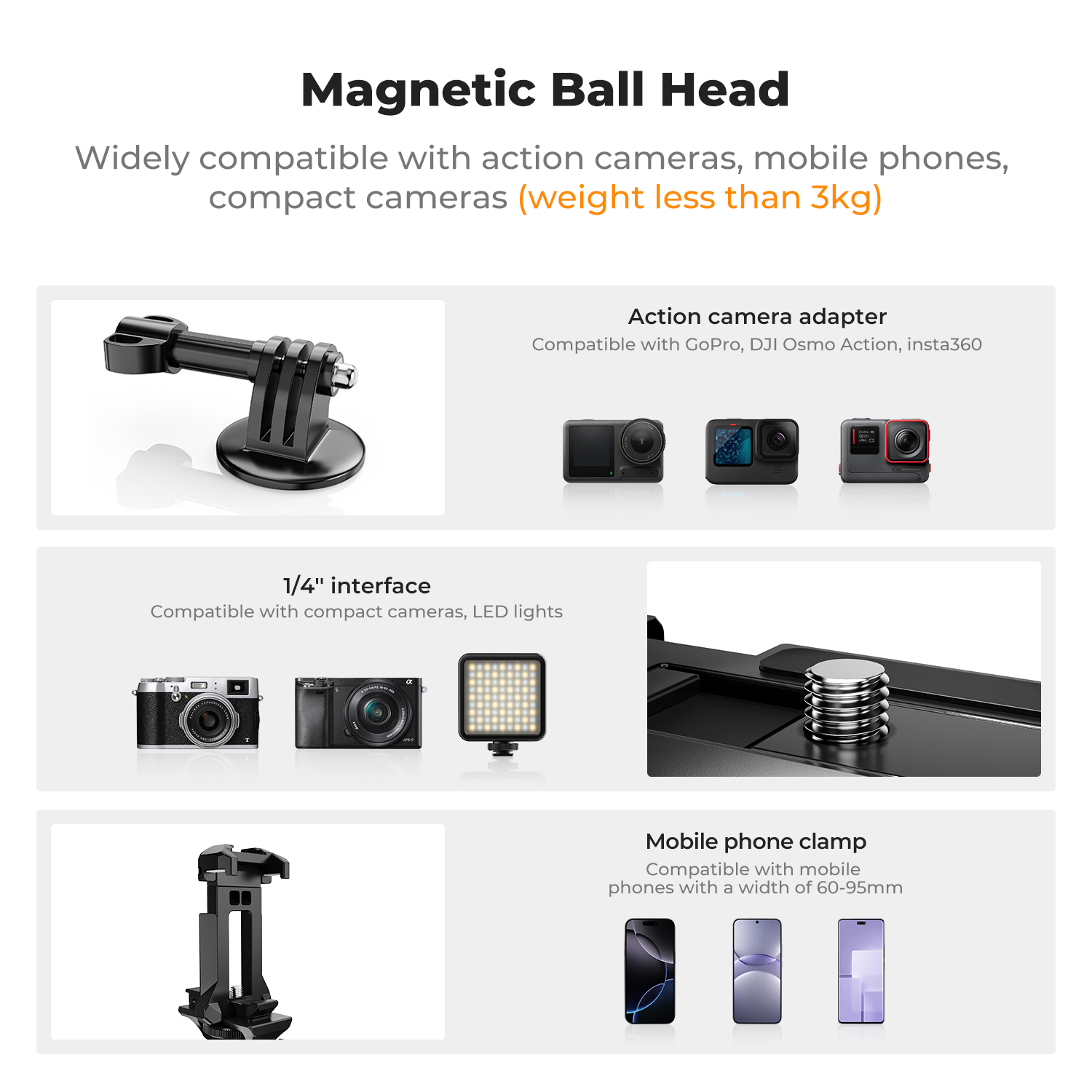 حامل كاميرا مغناطيسي من K&F CO - مراجعة Gopro Action Camera Hero 11 Black وسعره