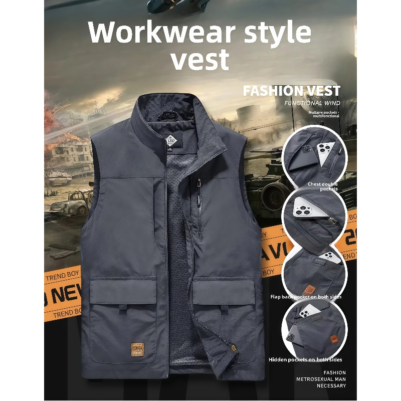 سترة رجالية جديدة للربيع والخر - مراجعة Photography Vest وسعره